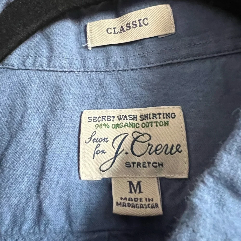 J. Crew Blue Casual Classic Stretch Button Down Shirt Preppy size M